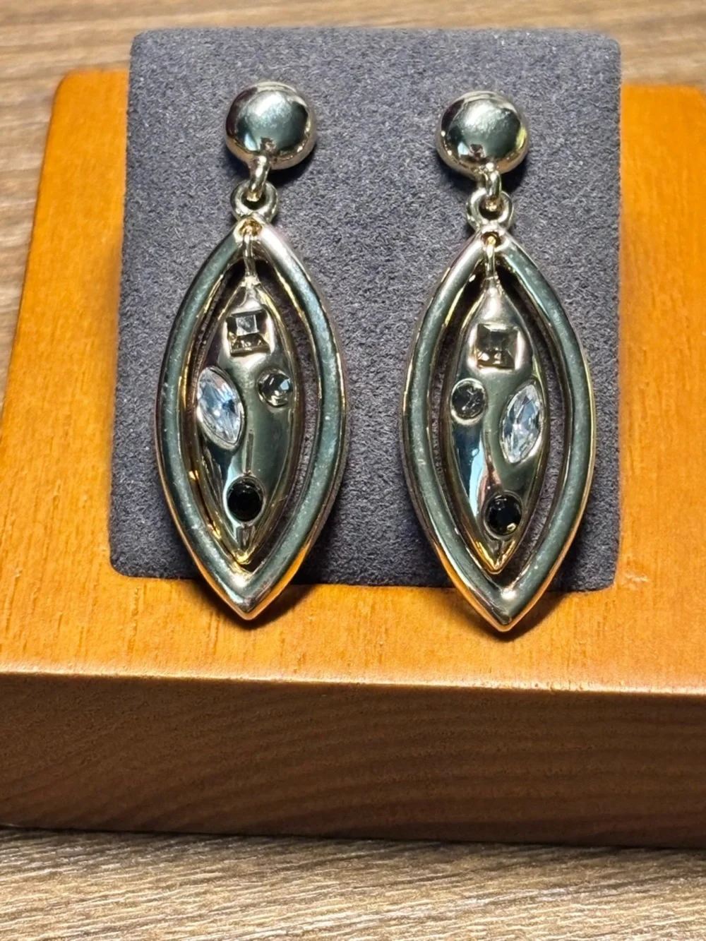 Raphael Gold Crystal Teardrop & Marquise Earring‎ Duo
